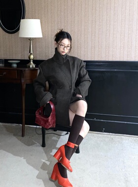 13311收腰高克重70羊毛西装外套高级感小众毛呢大衣