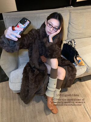 原创设计感小众复古人造毛皮草