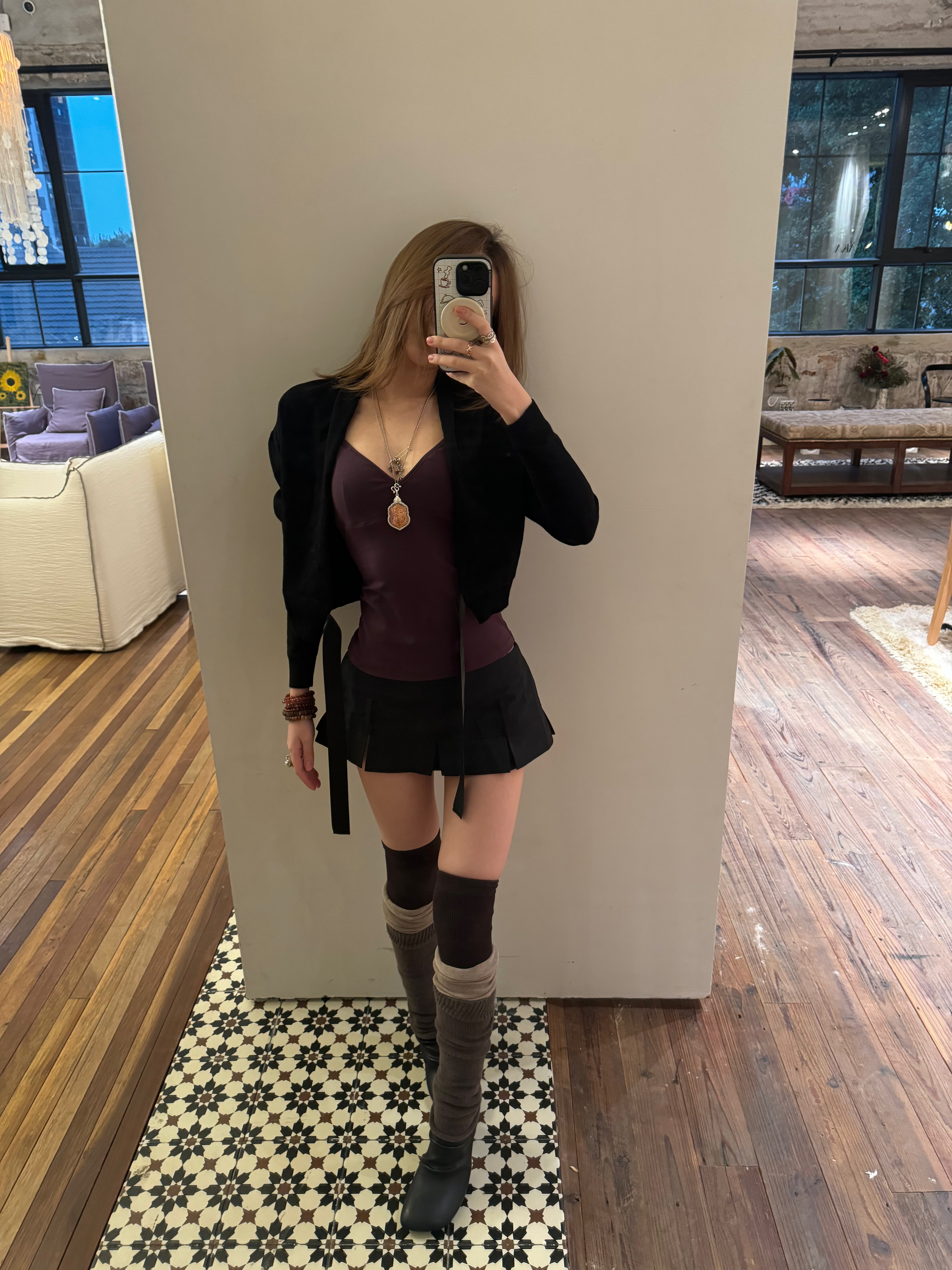 13311黑色低腰辣妹超短A字半身裙