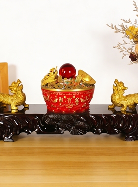 办公室聚宝盆摆件旺事业招贵人家中乔迁客厅玄关吉祥好物装饰