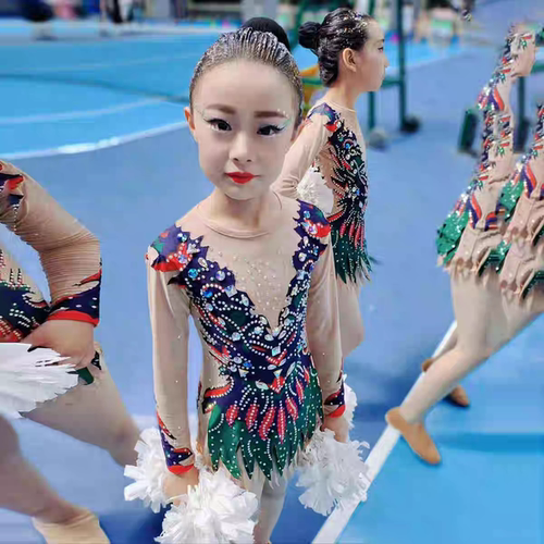 定制艺术体操服装竞技健美比赛服艺术比赛服专业啦啦队比赛演出服