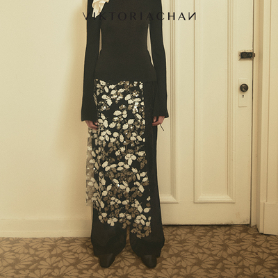 VIKTORIACHAN假日胶囊系列新品 立体花朵搭片松紧腰灯芯绒长裤