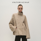 VIKTORIACHAN25 26秋冬成衣系列新品 立领落肩宽松绒面麂皮外套