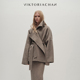高领短款 VIKTORIACHAN25 26秋冬成衣系列新品 系带双面呢大衣外套