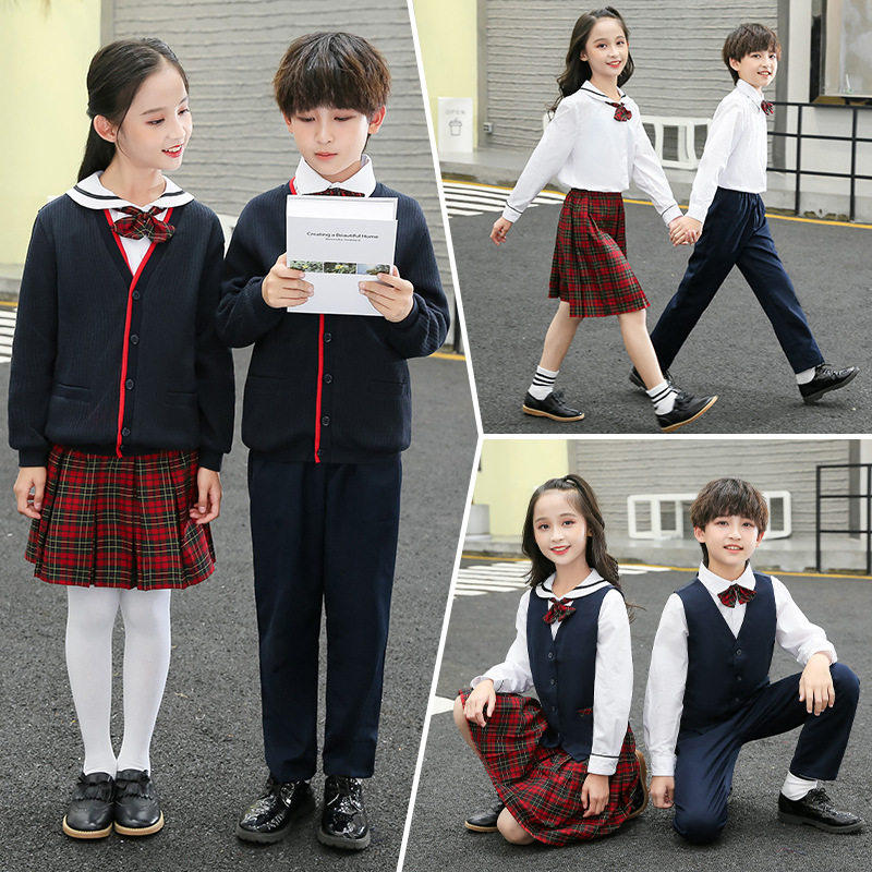 深圳小学校服冬季制服礼服男生女生冬装衬衫毛衣马甲裙子西裤班.