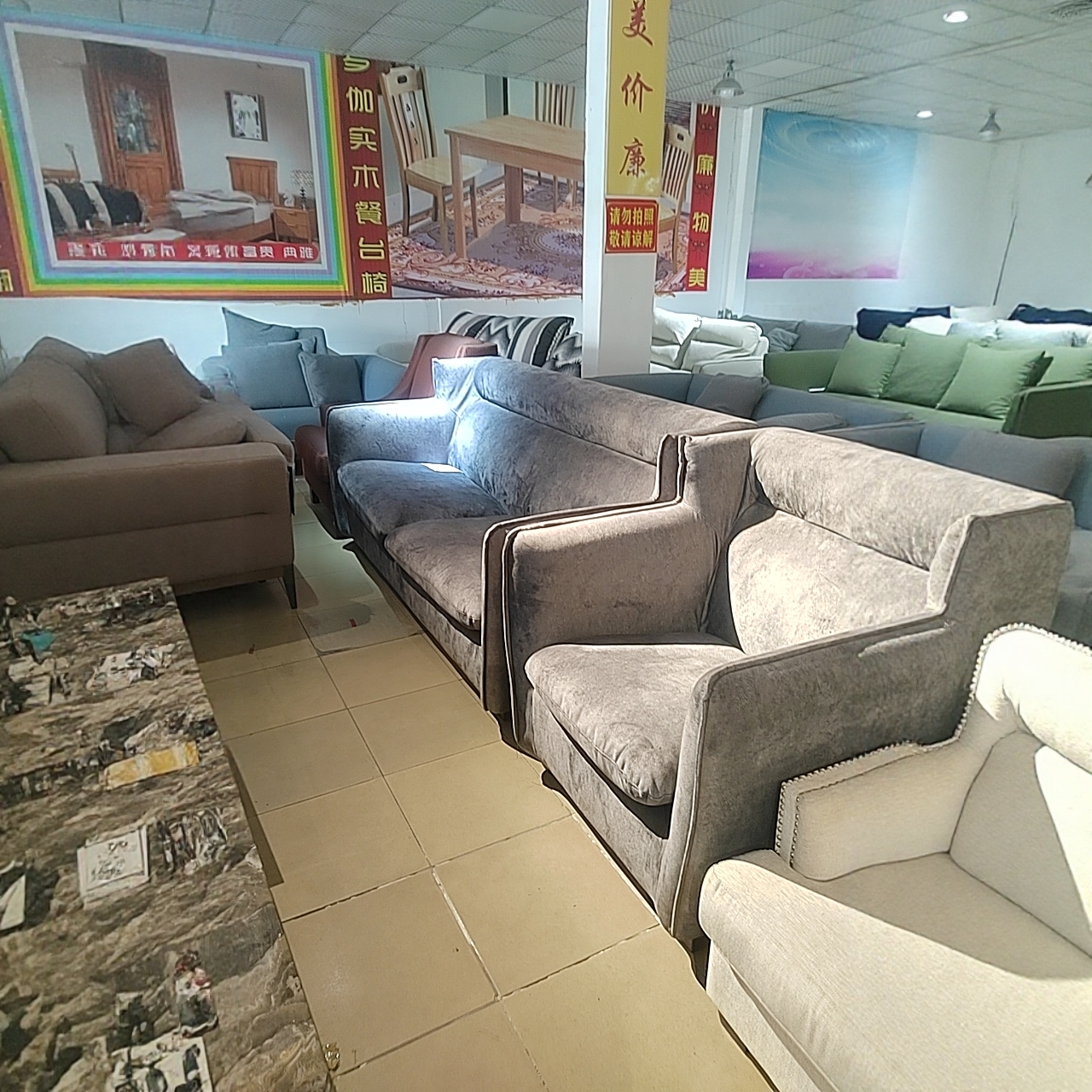 某左3+1布艺沙发可拆洗灰色展厅样品清仓