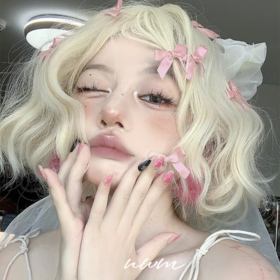 甜美少女粉色蝴蝶结小发夹头饰女