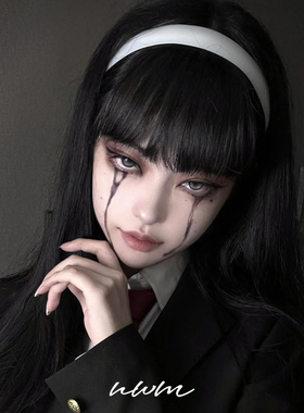 简约白色发箍万圣节cos川上富江宽边头箍发带洗脸化妆头饰发饰女