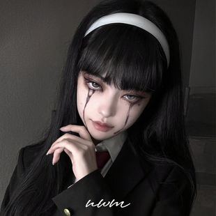 简约白色发箍万圣节cos川上富江宽边头箍发带洗脸化妆头饰发饰女