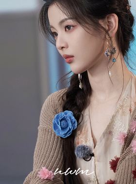 杨超越同款牛仔山茶花颈链choker