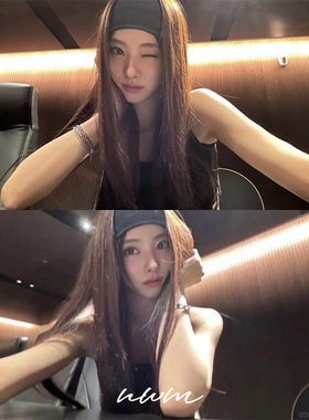 sana同款黑色宽边条纹发带美式运动健身束发弹力带百搭头带发饰女