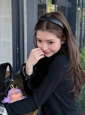 韩系黑色PU皮质2026新款发箍女日常外戴压发发卡头箍百搭发饰