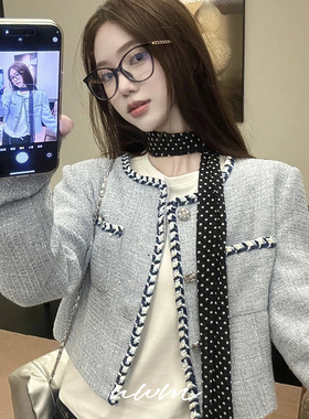 ins韩系黑色小波点丝巾气质复古百搭领巾2025新款系脖发带配饰女