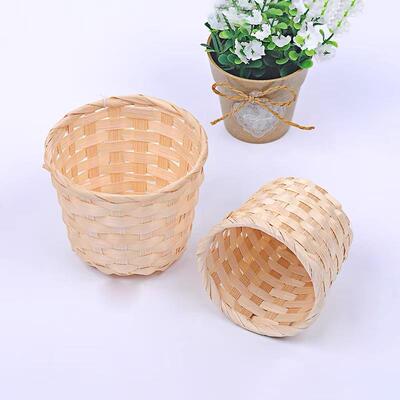 编织花篮竹编篮桌面杂物整理家居收纳篮竹木编织篮编织筐新