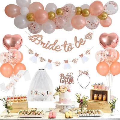 bridalshower婚前告别单身派对准新娘闺蜜装饰品拉旗气球道具