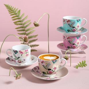 欧式 复古下午茶花茶杯子 ins风小巧咖啡杯碟套装 田园风陶瓷杯英式