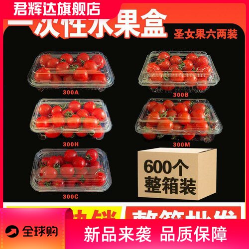300c水果盒带盖一次性透明果蔬盒加厚食品级打包盒草莓西瓜保鲜盒