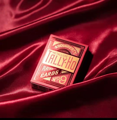 野猪校长美国进口奢华朱红靛蓝烫金tallyho魔术花切收藏扑克纸牌