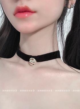 今晚不睡觉铃铛牵引项圈女颈带禁欲系颈带女性感纯欲拍照饰品脖环
