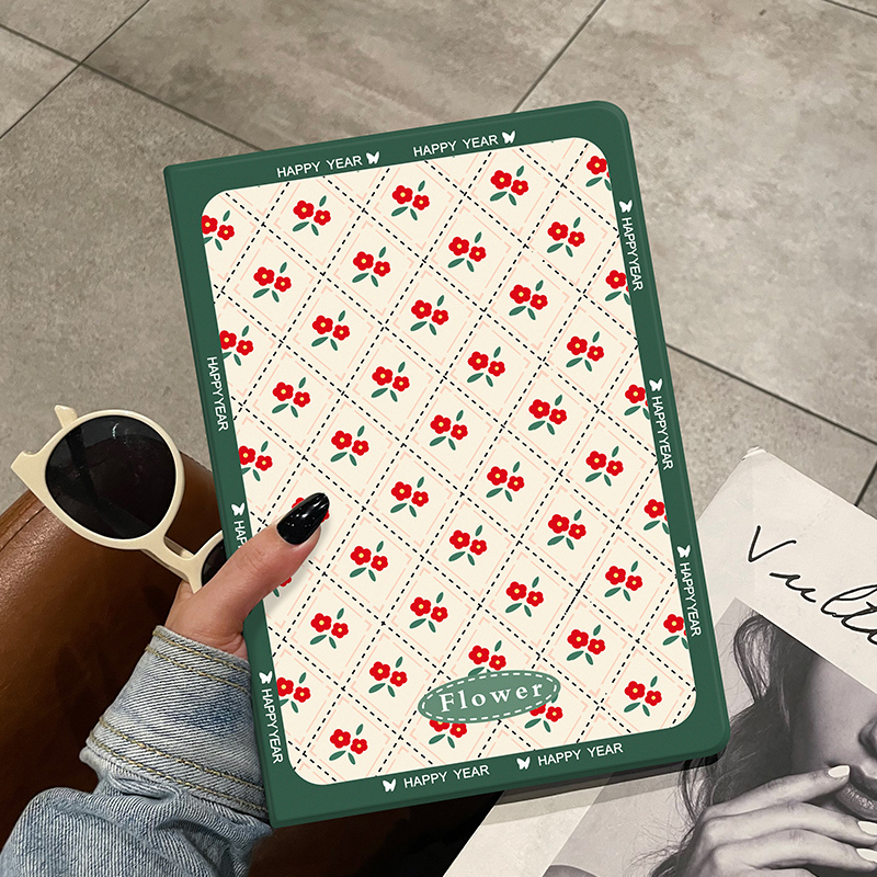 复古花iPad保护套防摔硅胶软壳