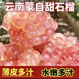 云南蒙自水晶甜石榴新鮮水果5斤10應當季 中秋送人 薄皮整箱禮盒裝
