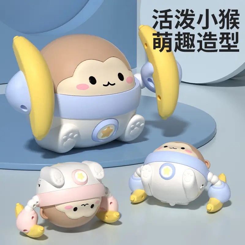 电动声控发光翻滚猴子玩具