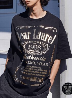 DEAR LAUREL 男士短袖T恤 金属箔印花 排汗 D24S2105