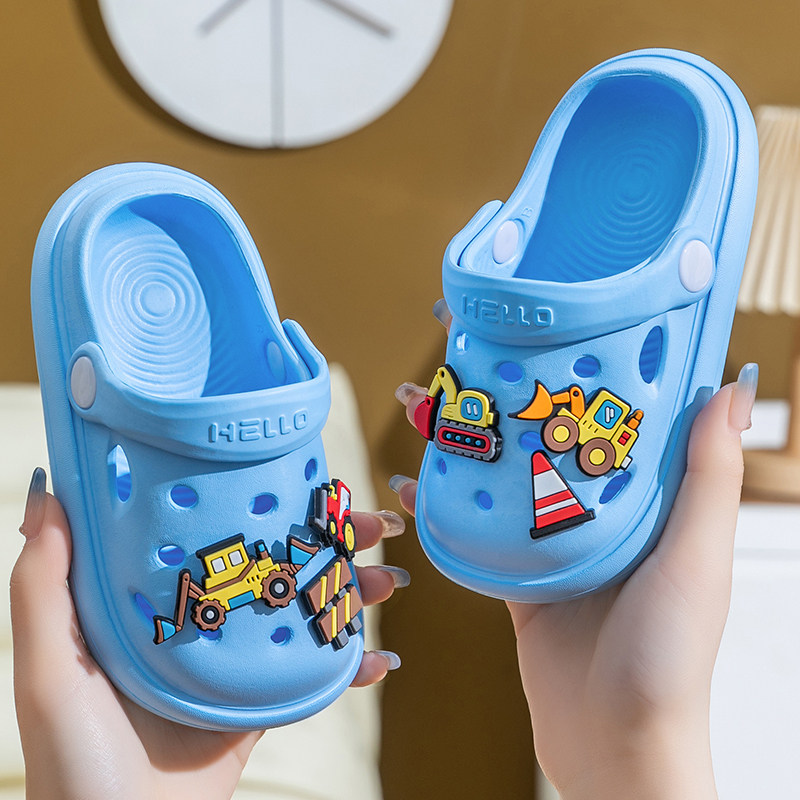 包头防撞儿童拖鞋男女童夏季室内软底防滑卡通宝宝外穿沙滩洞洞鞋