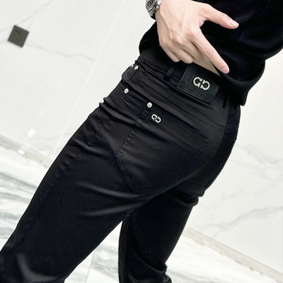 修身弹力小脚裤休闲商务裤子男