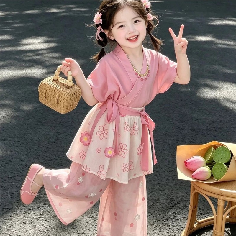 女童汉服206夏季甜美粉色