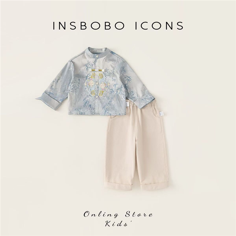 汉服男童周岁礼服新中式衣服男宝儿童唐装秋冬长袖中国风两件套装