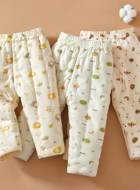 婴儿手工纯棉花加厚保暖棉裤儿童男女宝宝秋冬季居家外出内穿棉服