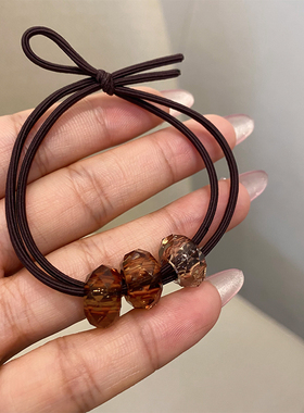 简约手工发绳高马尾发绳扎头绳2025新款发圈皮筋高弹耐用头圈皮套