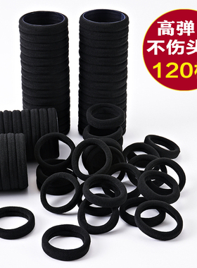 皮筋女扎头发日常黑色无缝发圈高弹力耐用发绳女生橡皮筋皮套头绳