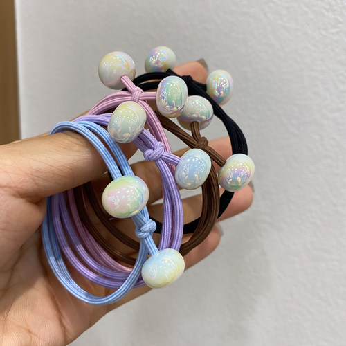 森系甜美彩球打结发绳高弹皮筋