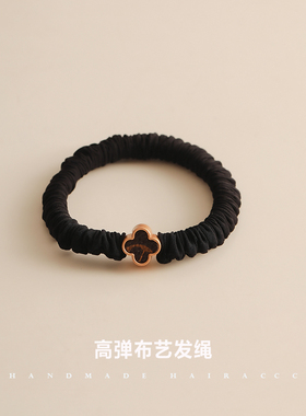 韩版时尚发绳幸运高弹布圈黑色皮筋女成人扎头头绳发圈绑头发