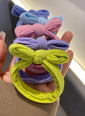 高颜皮筋女扎头发多巴胺色系蝴蝶结发绳高弹耐用发圈女生马尾皮套