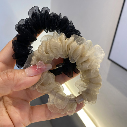 轻柔不伤发网纱小肠圈高弹耐用
