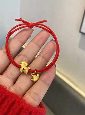 中国风新年红发绳马年本命年红色头绳皮筋女过年礼物喜庆扎发发圈