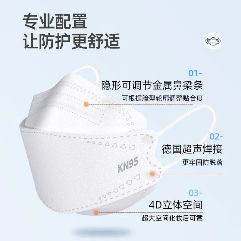 g【现货现发】KN95级立体款五层防护防飞沫防尘雾霾白色3d立体