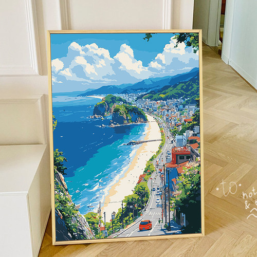 宫崎骏风景diy数字油画装饰画