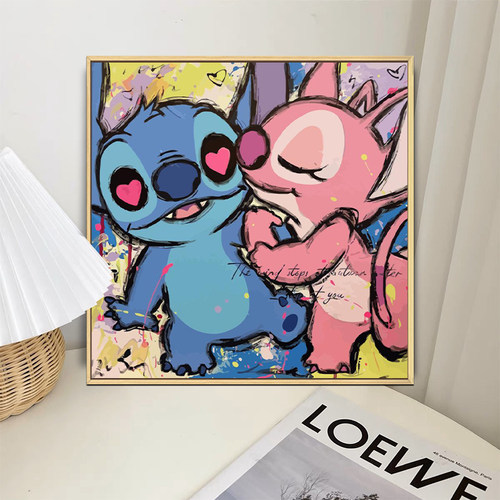 史迪仔数字油画卡通丙烯装饰画