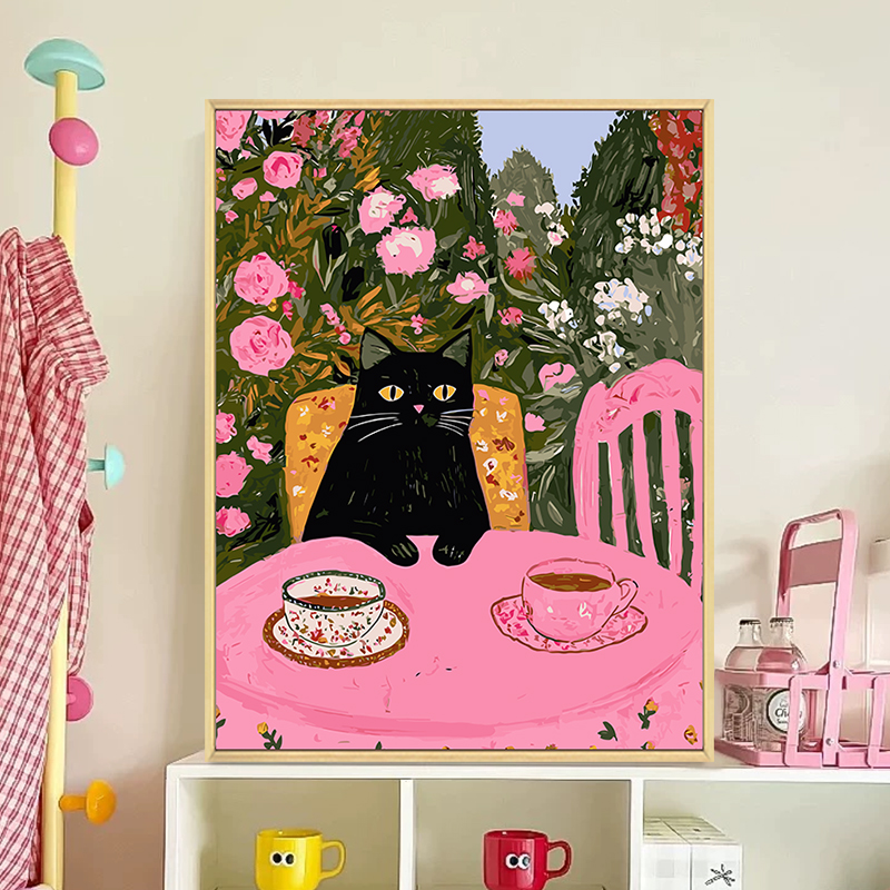 猫咪diy数字油画丙烯画装饰画