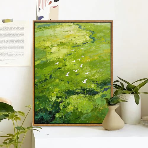 草原白鹭成品装饰画客厅挂画