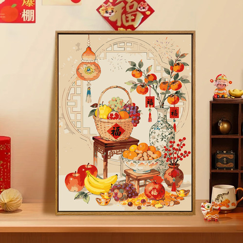 福禄大丰收diy数字油画装饰画