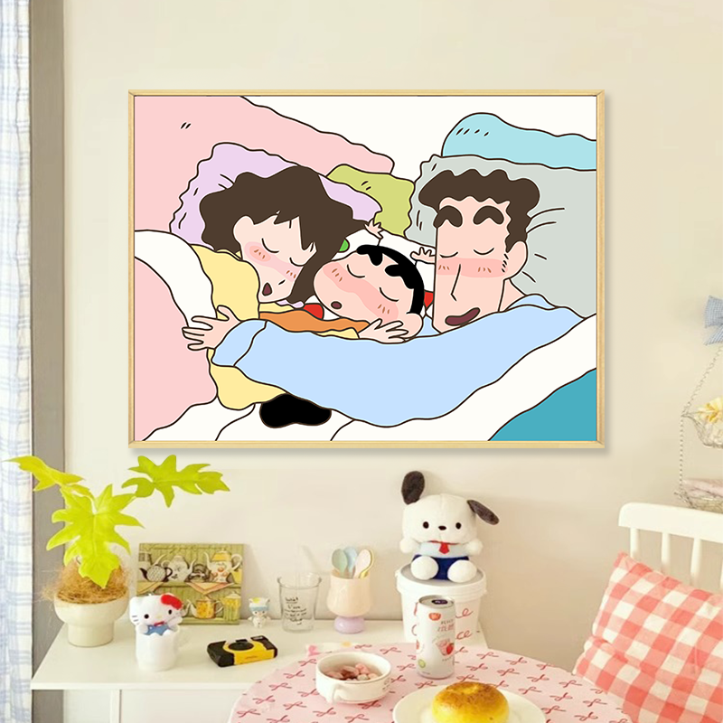 蜡笔小新diy数字油画手工装饰画