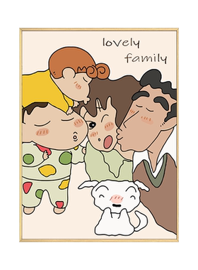 蜡笔小新diy数字油画卡通装饰画