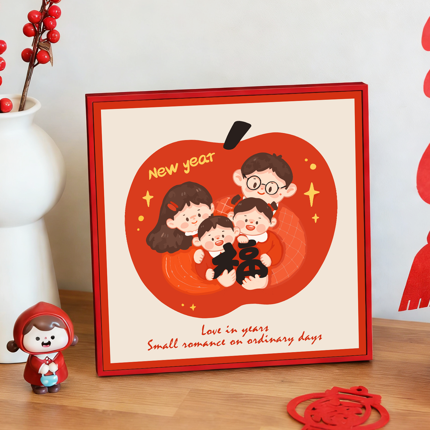 平安喜乐全家福数字油画diy填充填色手工绘亲子丙烯油彩装饰挂画,家居饰品,DIY/数字油画,淘宝优惠券,粉丝福利购,淘宝优惠卷