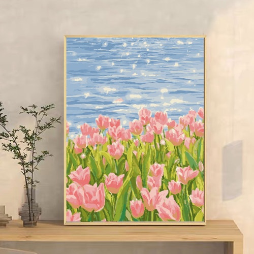 郁金香diy数字油画装饰画油彩画