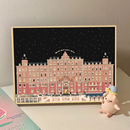 布达佩斯大饭店数字油画diy填充填色手工绘画画建筑油彩画装 饰画